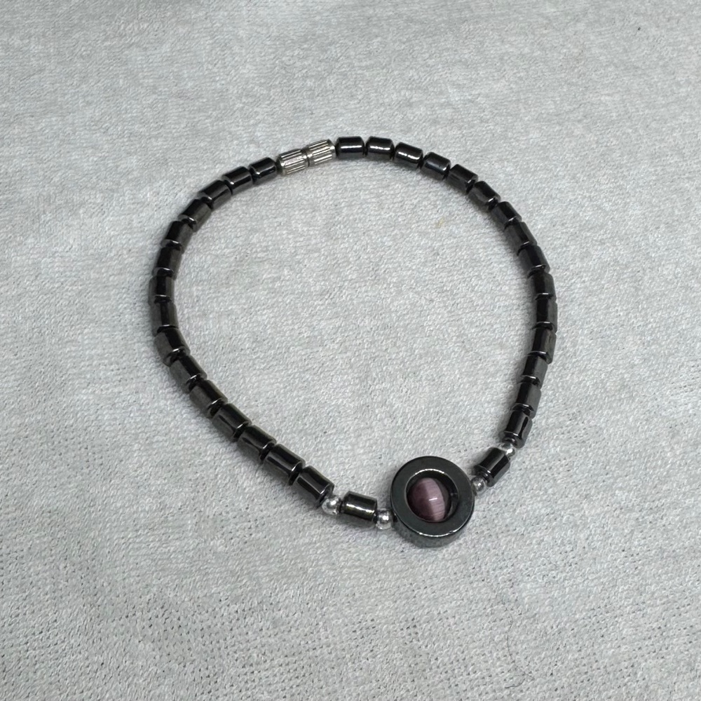 Elegant Black and Purple Beaded Necklace